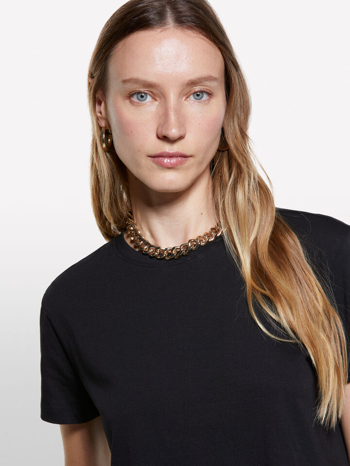 T-shirt boxy fit preta - t-shirt de manga curta para mulher - Preto | Sisley image number 4